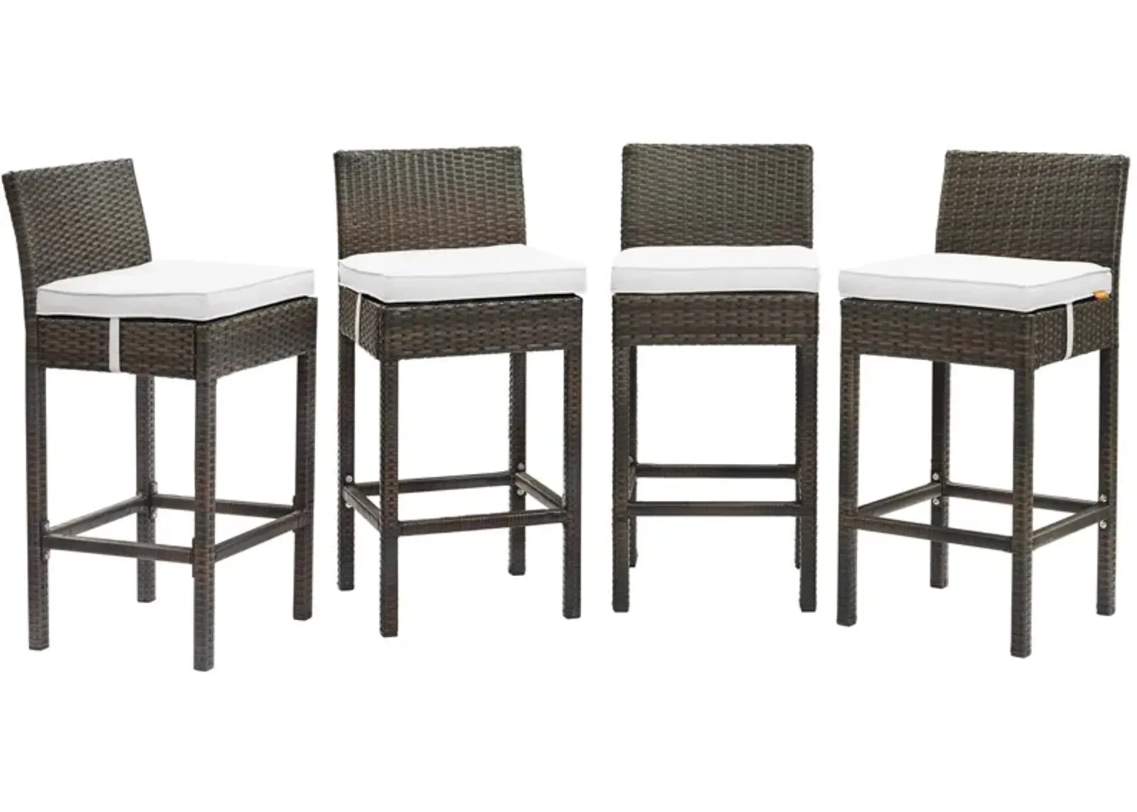 Conduit Bar Stool Outdoor Patio Wicker Rattan Set of 4