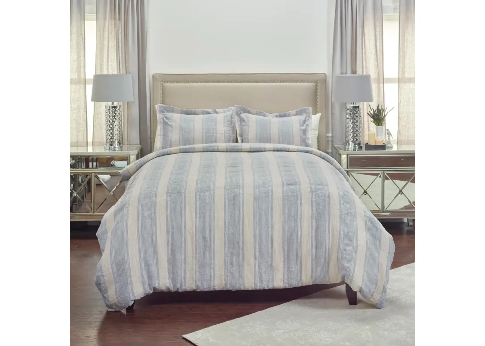 Mackie Linen Duvet Stripe BlueKing Sham