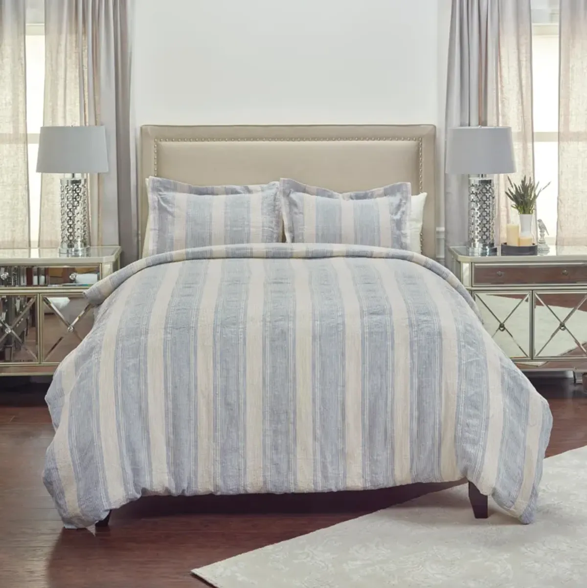 Mackie Linen Duvet Stripe BlueKing Sham