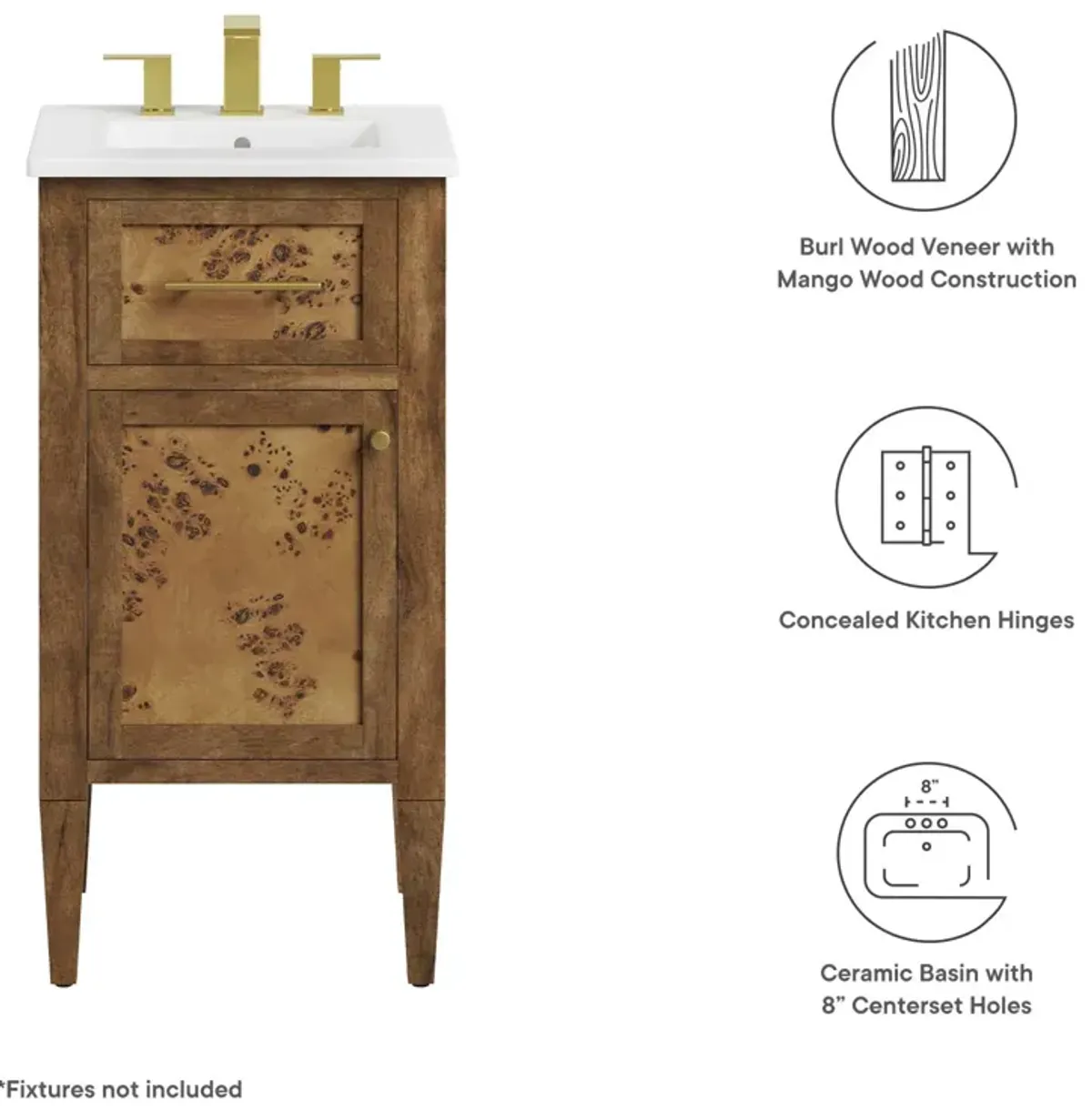 Elysian 18" Wood Bathroom Vanity