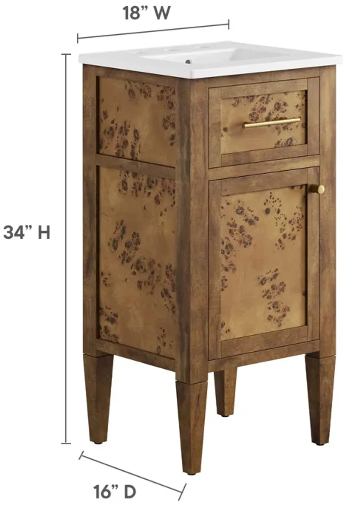 Elysian 18" Wood Bathroom Vanity