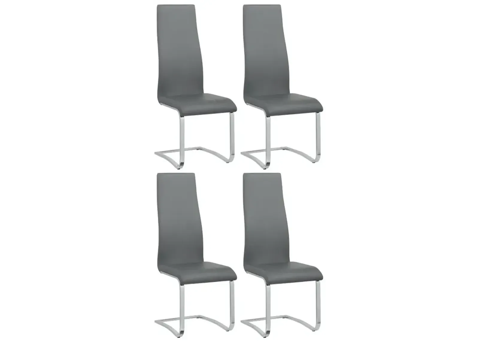 Montclair Upholstered High Back Side Chairs Grey and Chrome (Set of 4)