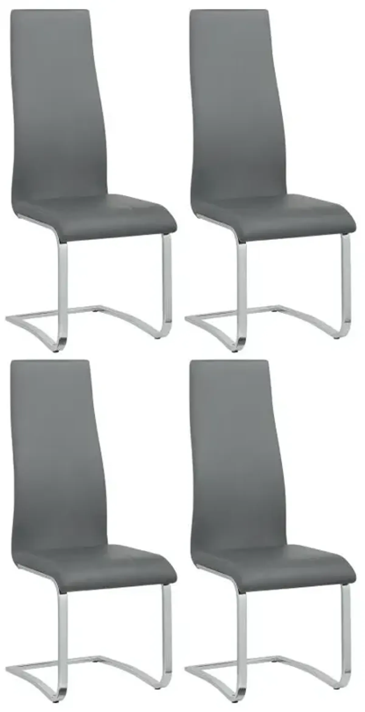 Montclair Upholstered High Back Side Chairs Grey and Chrome (Set of 4)