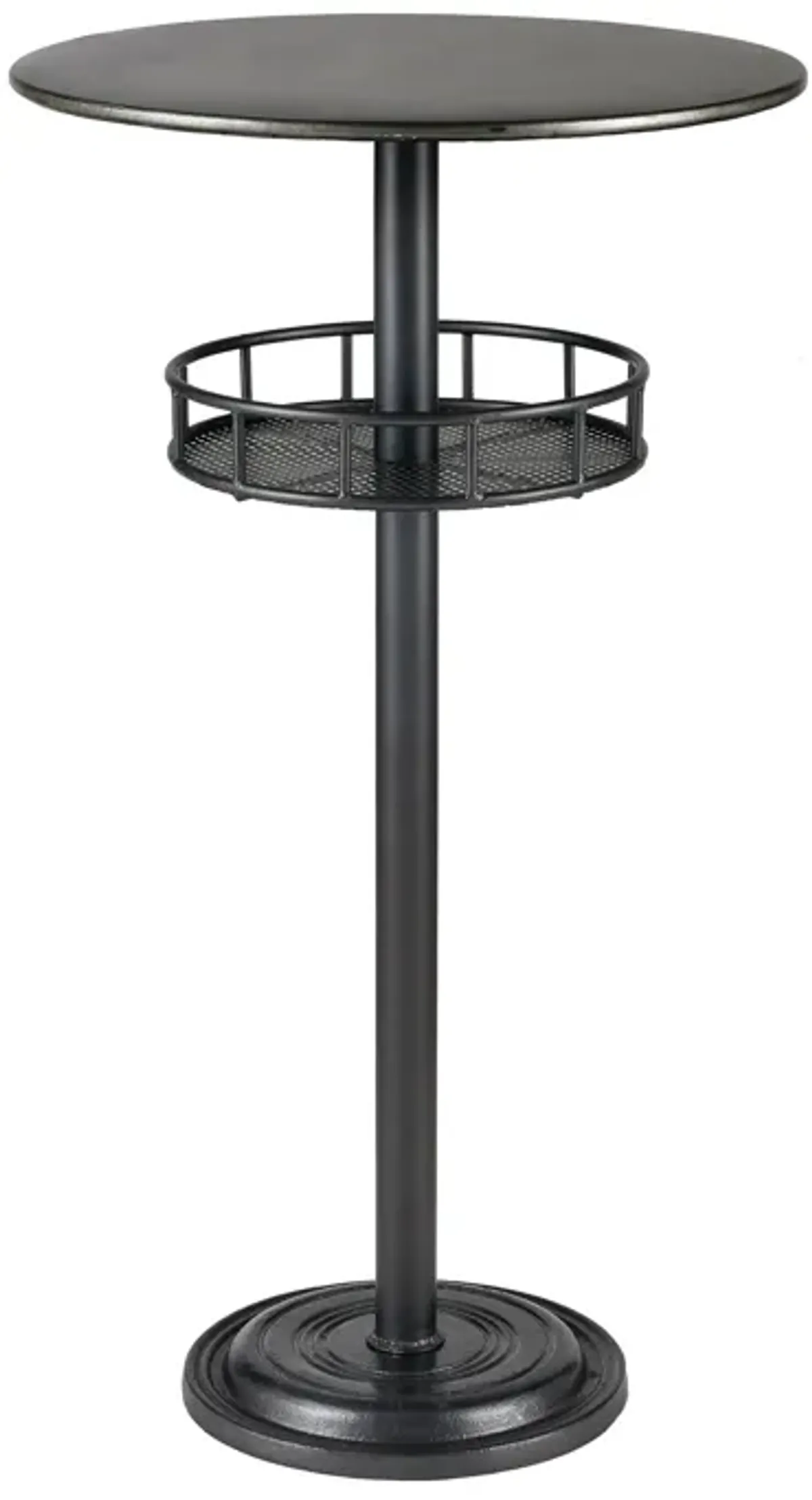 Parton Bar Table In Dark Pewter And Galvanized Steel