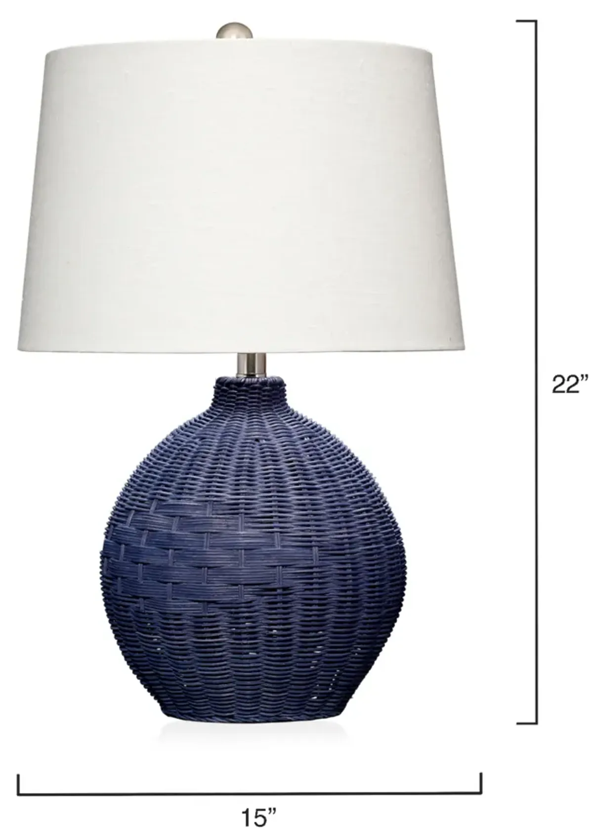 Cape Rattan Table Lamp, Blue