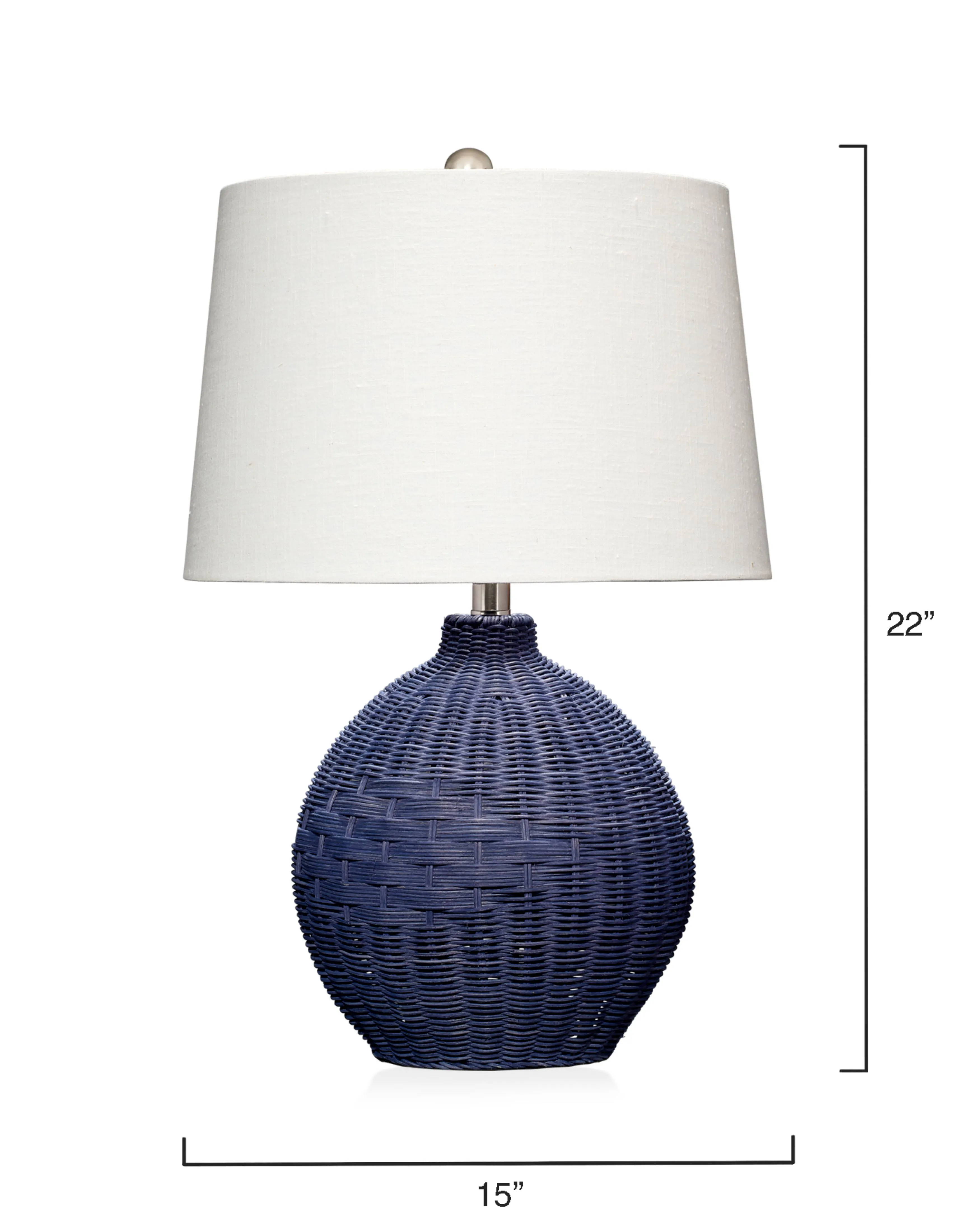 Cape Rattan Table Lamp, Blue