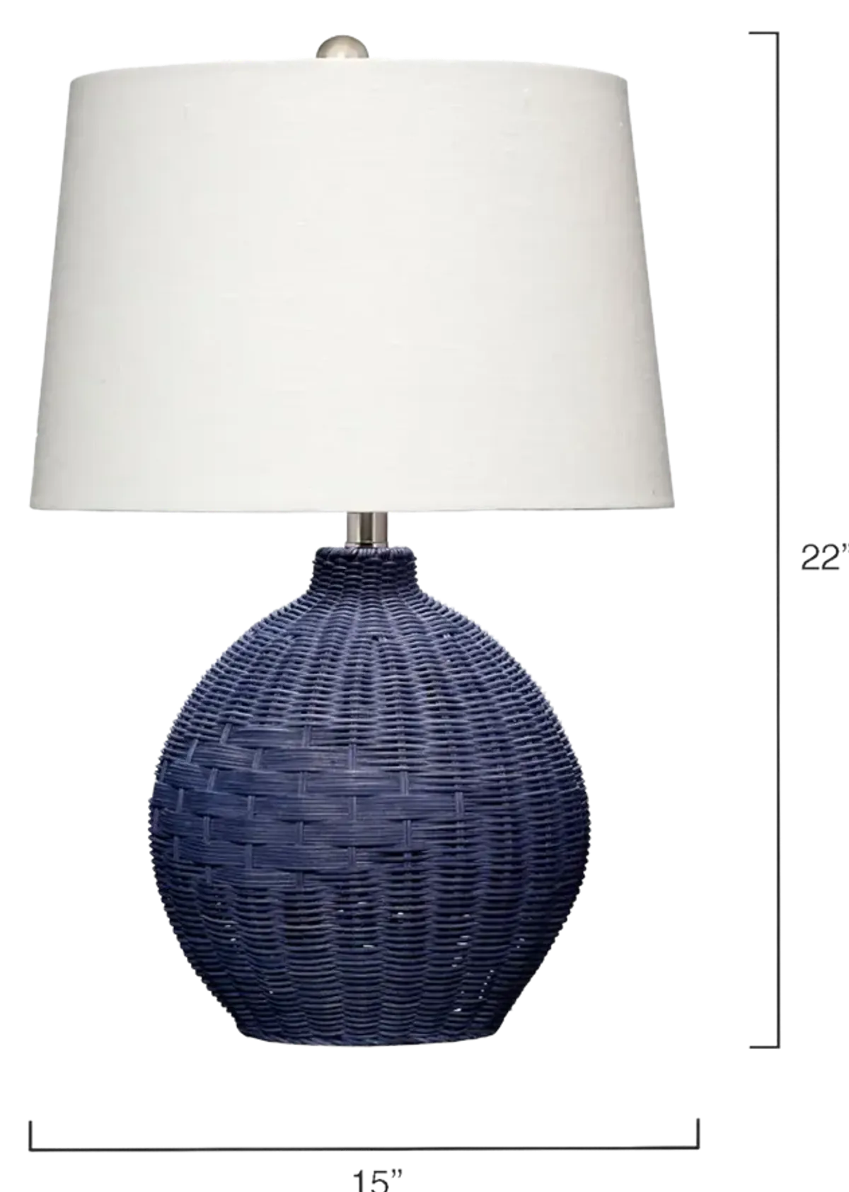 Cape Rattan Table Lamp, Blue