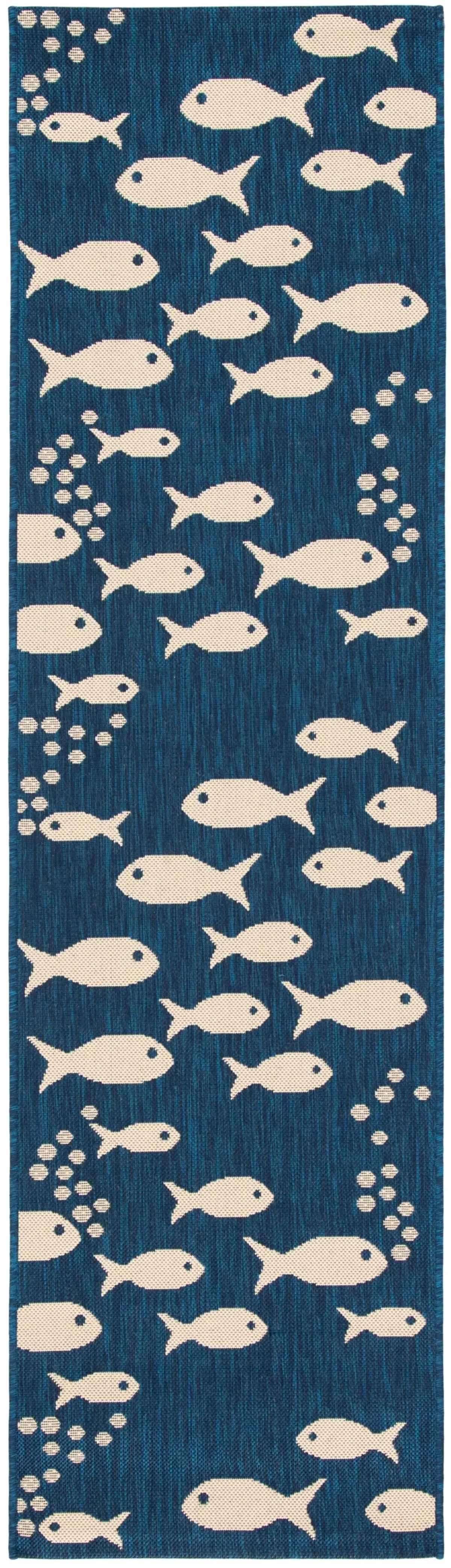 COURTYARD 6012 NAVY  2'-3' x 20' Runner Rug