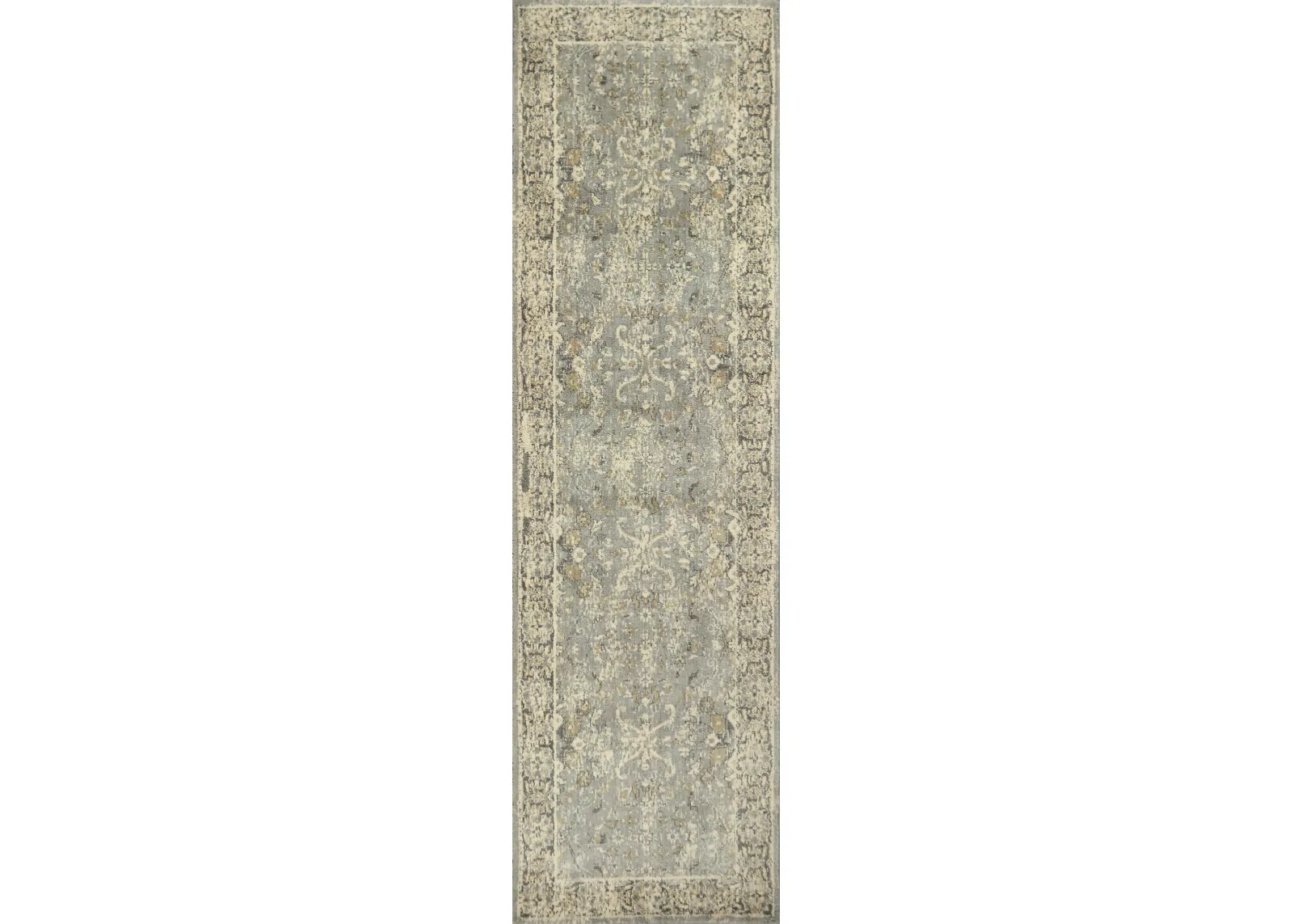 Gossamer Gray Persian/Classic 100% New Zealand Wool 2'6" x 8' Runner Rug