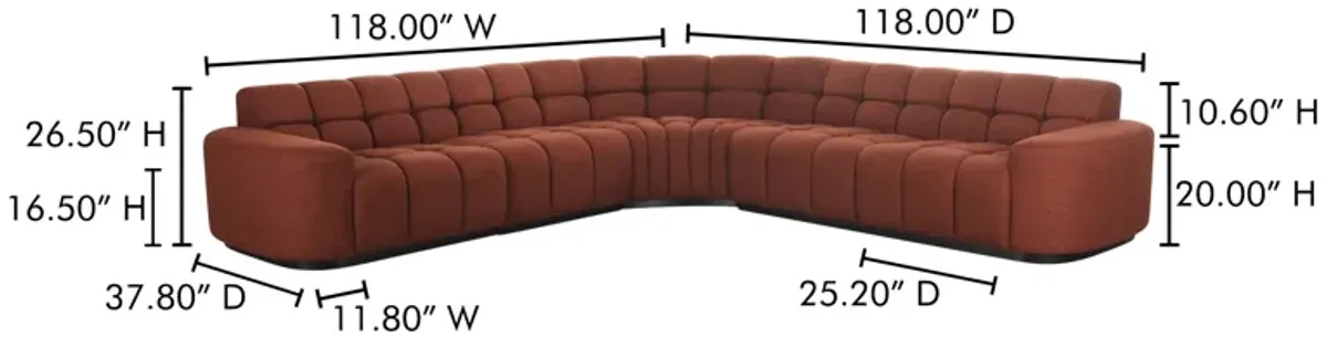 Roman L-Shaped Sectional Rust