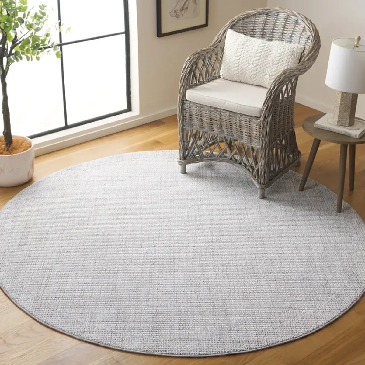 MSR1918 SERENITY GREY  6'-7' x 6'-7' Round Round Rug