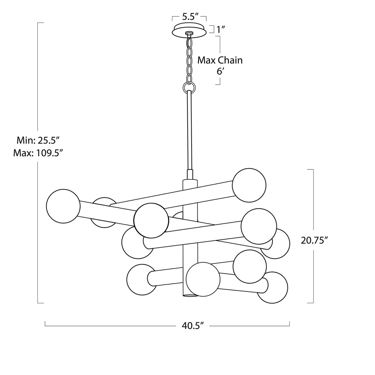 Dion Chandelier (Polished Nickel)