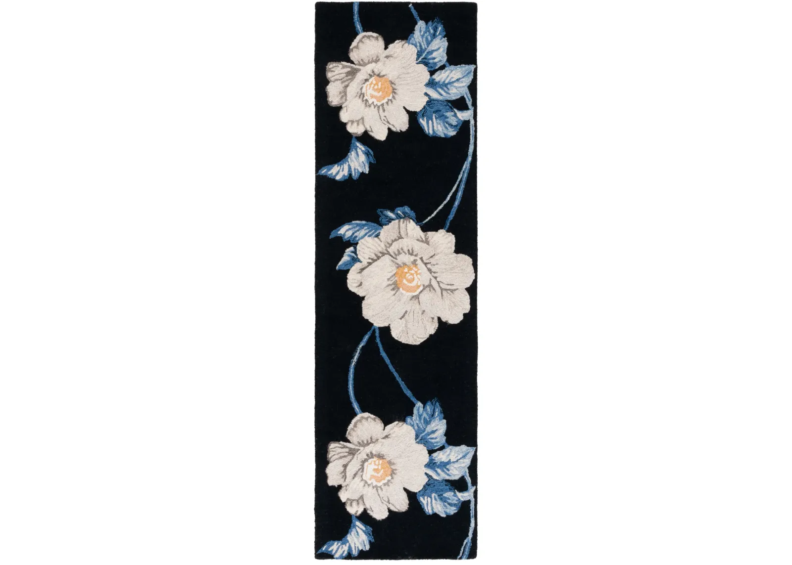 JARDIN 739 BLACK  2'-3' x 8' Runner Rug