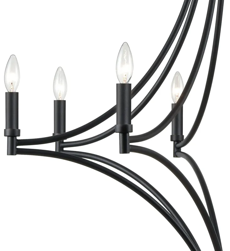 Spanish Villa 36" Wide 8-Light Chandelier - Charcoal