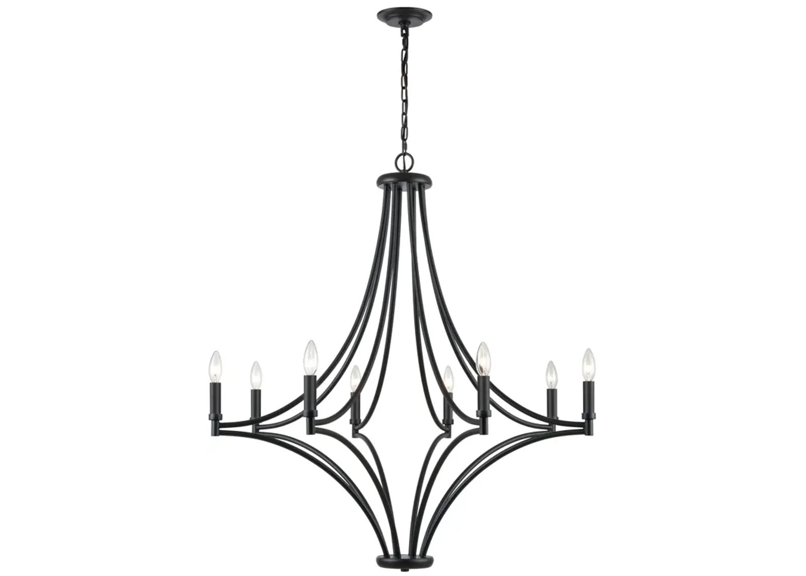 Spanish Villa 36" Wide 8-Light Chandelier - Charcoal