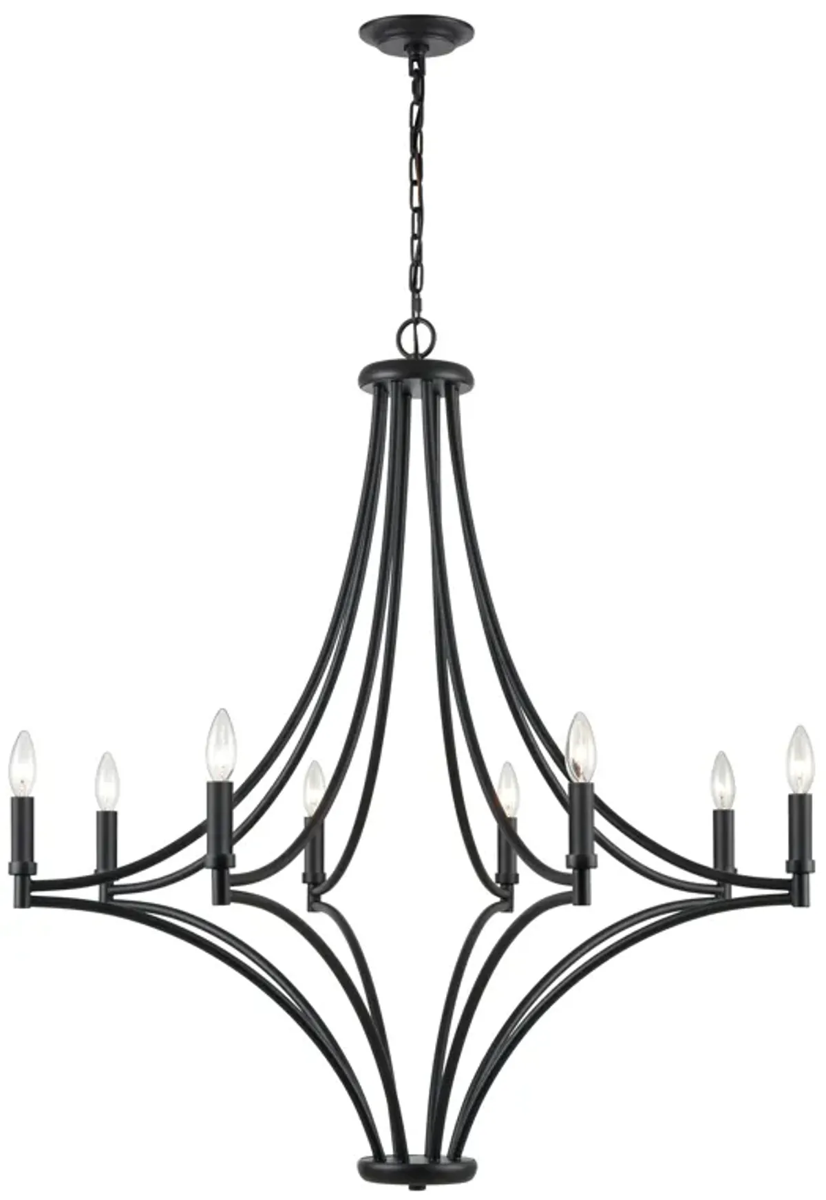 Spanish Villa 36" Wide 8-Light Chandelier - Charcoal