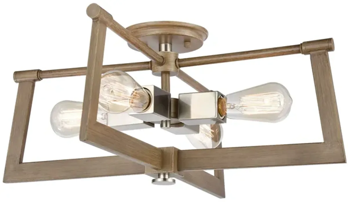 Axis 21" Wide 4-Light Pendant - Light Wood