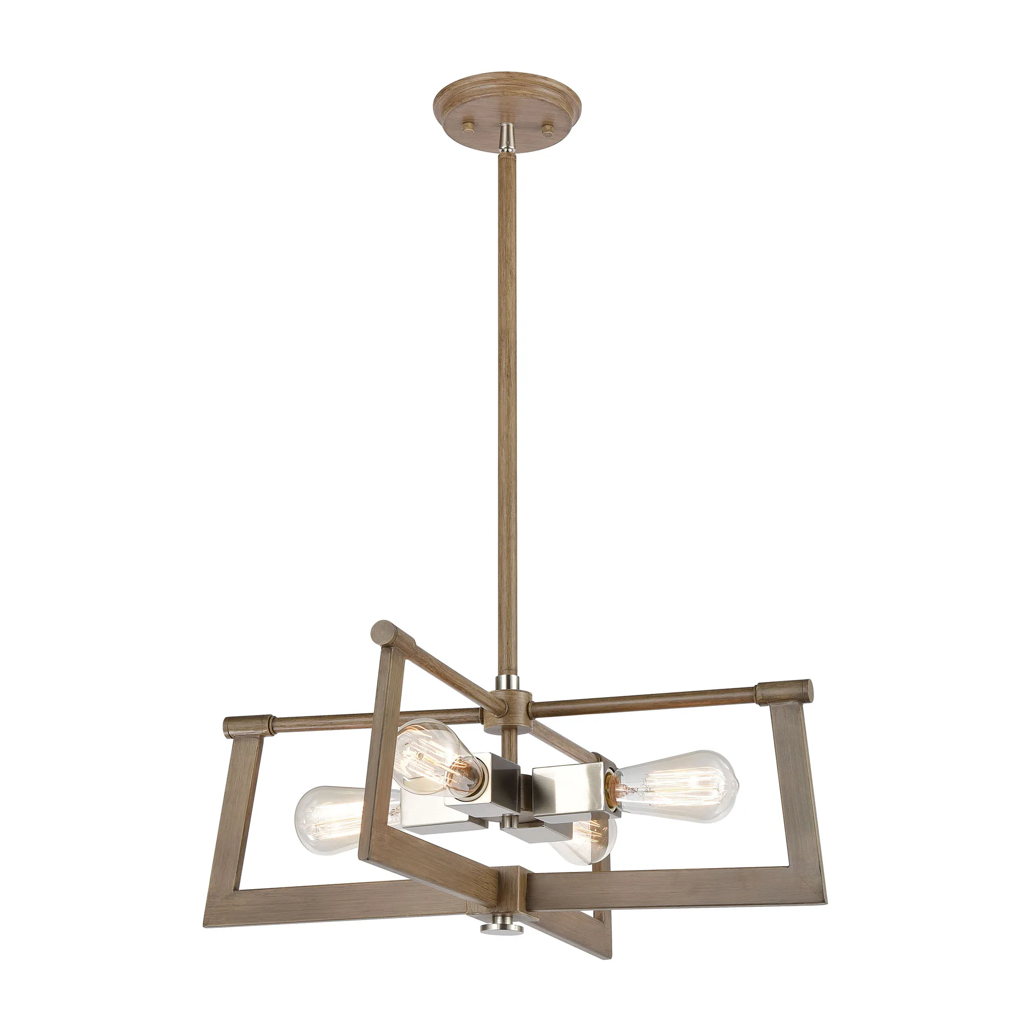 Axis 21" Wide 4-Light Pendant - Light Wood