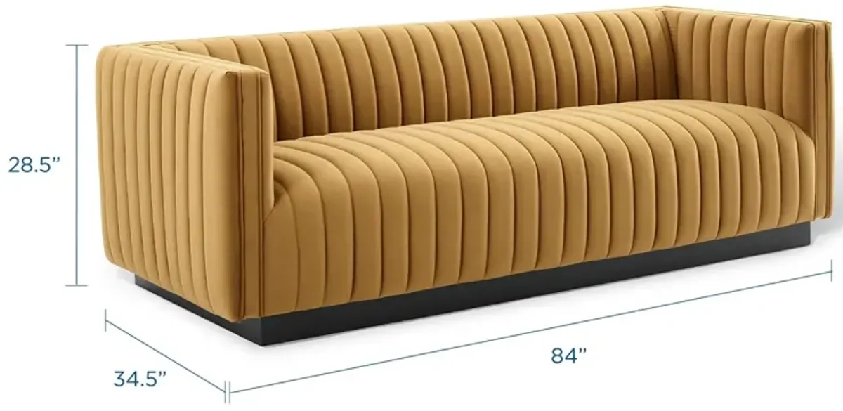 Conjure Channel Tufted Velvet Sofa