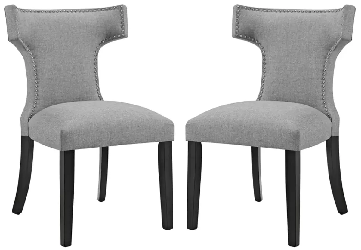 Curve Dining Side Chair Fabric Set of 2