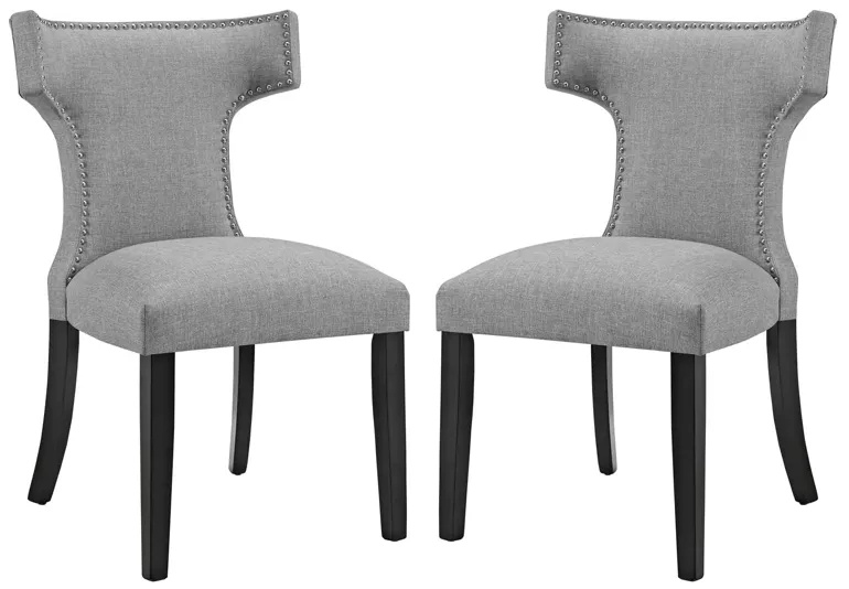 Curve Dining Side Chair Fabric Set of 2