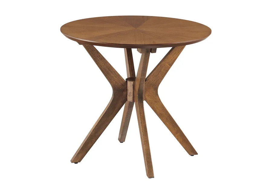 Crossroads 24" Round Wood Side Table