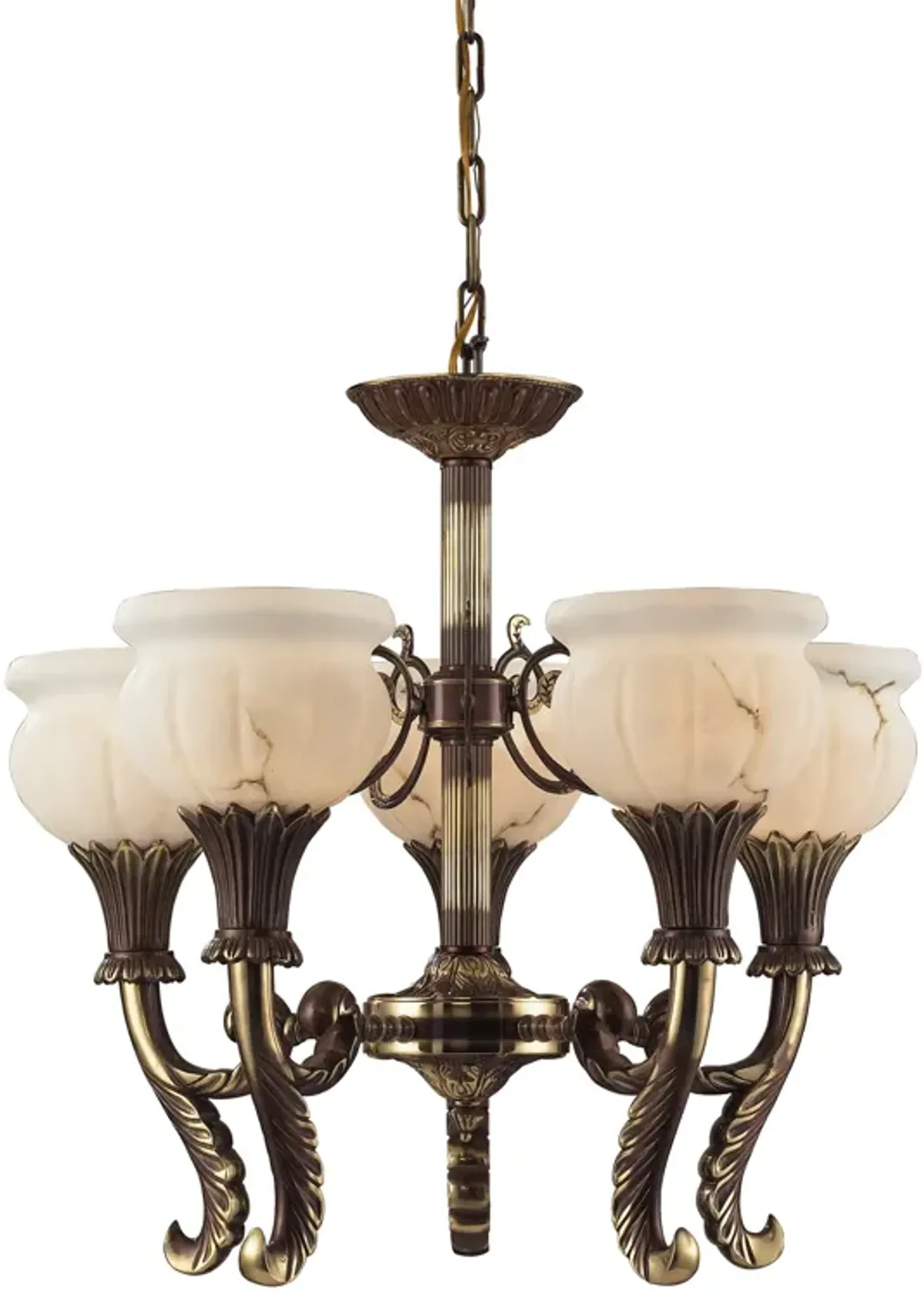 Kingston 5-Light Chandelier in An English Brass Finish