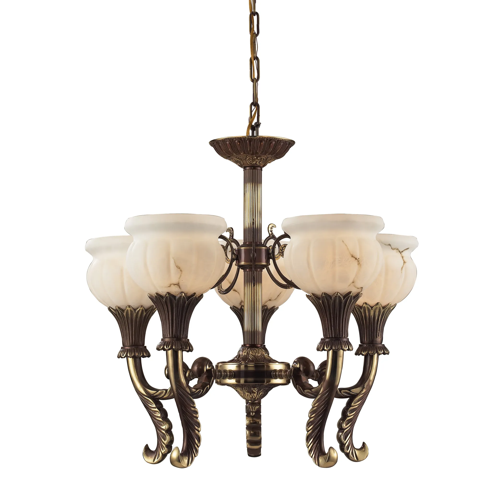 Kingston 5-Light Chandelier in An English Brass Finish