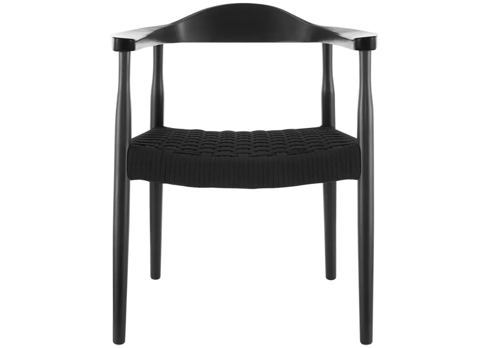 Hannu Armchair in Matte Black with Black Seat Rope