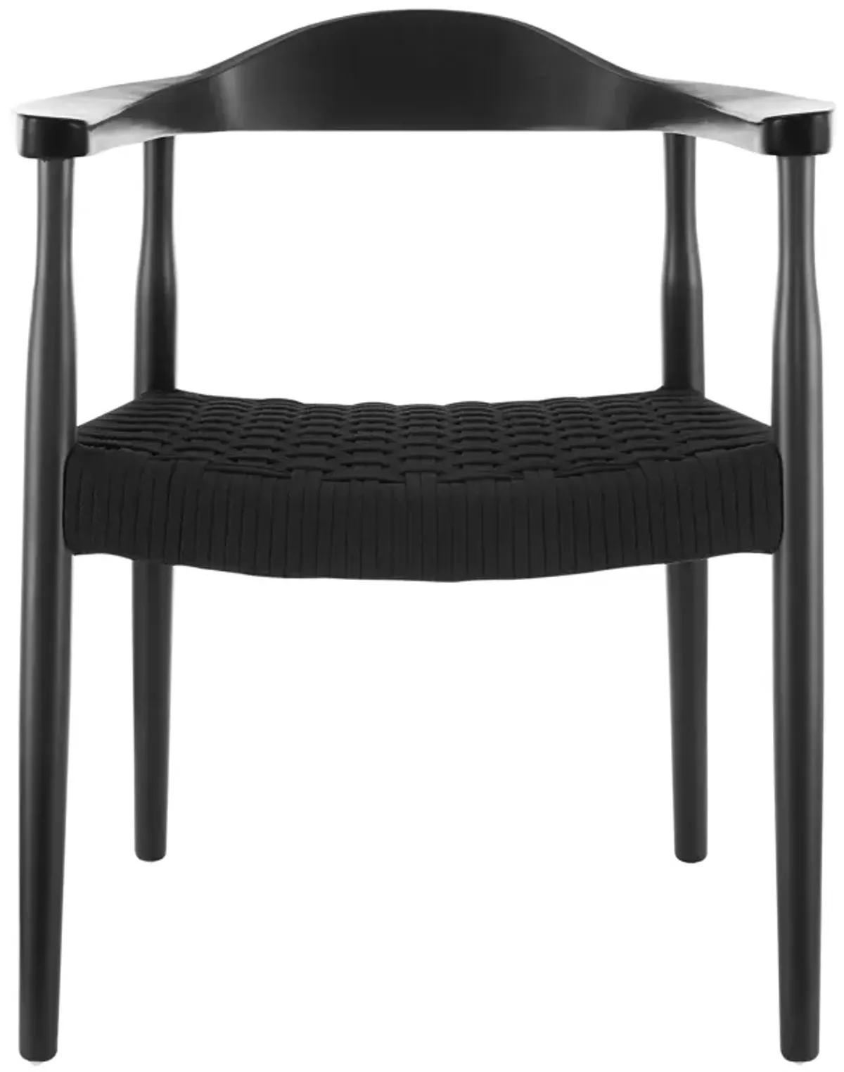 Hannu Armchair in Matte Black with Black Seat Rope