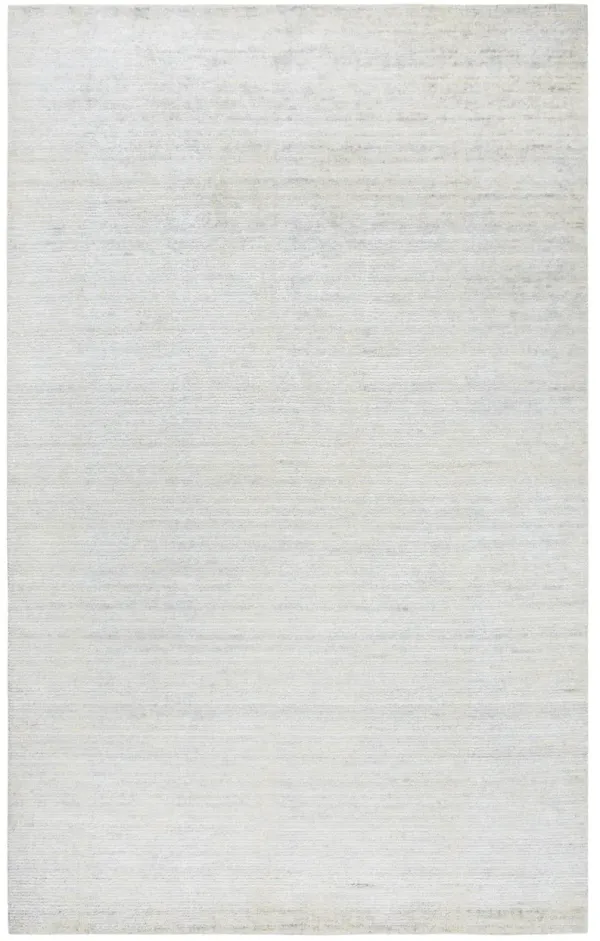 Grand Haven Silver Solid Wool/Tencel 5' x 8' Rectangle Rug
