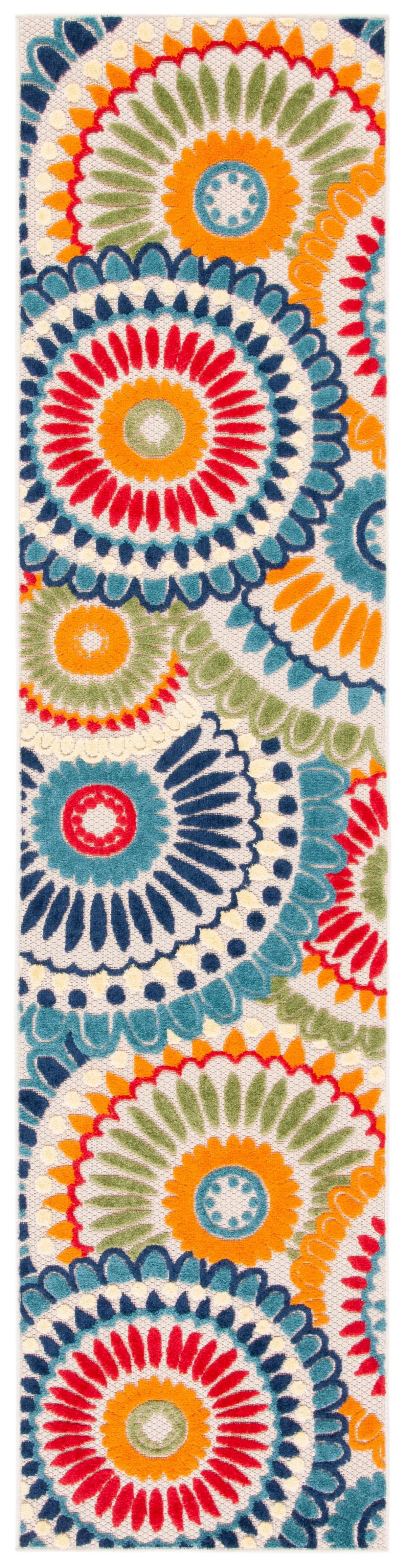 CABANA 382 BLUE  2'-2' x 15' Runner Rug