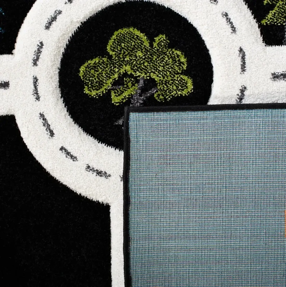 CAROUSEL KIDS 192 BLACK  2'-3' x 6' Runner Rug