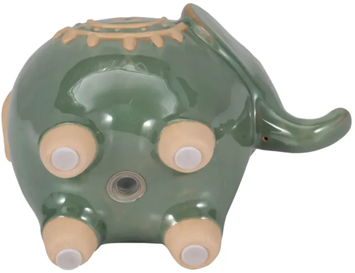 7" Elephant Planter, Green