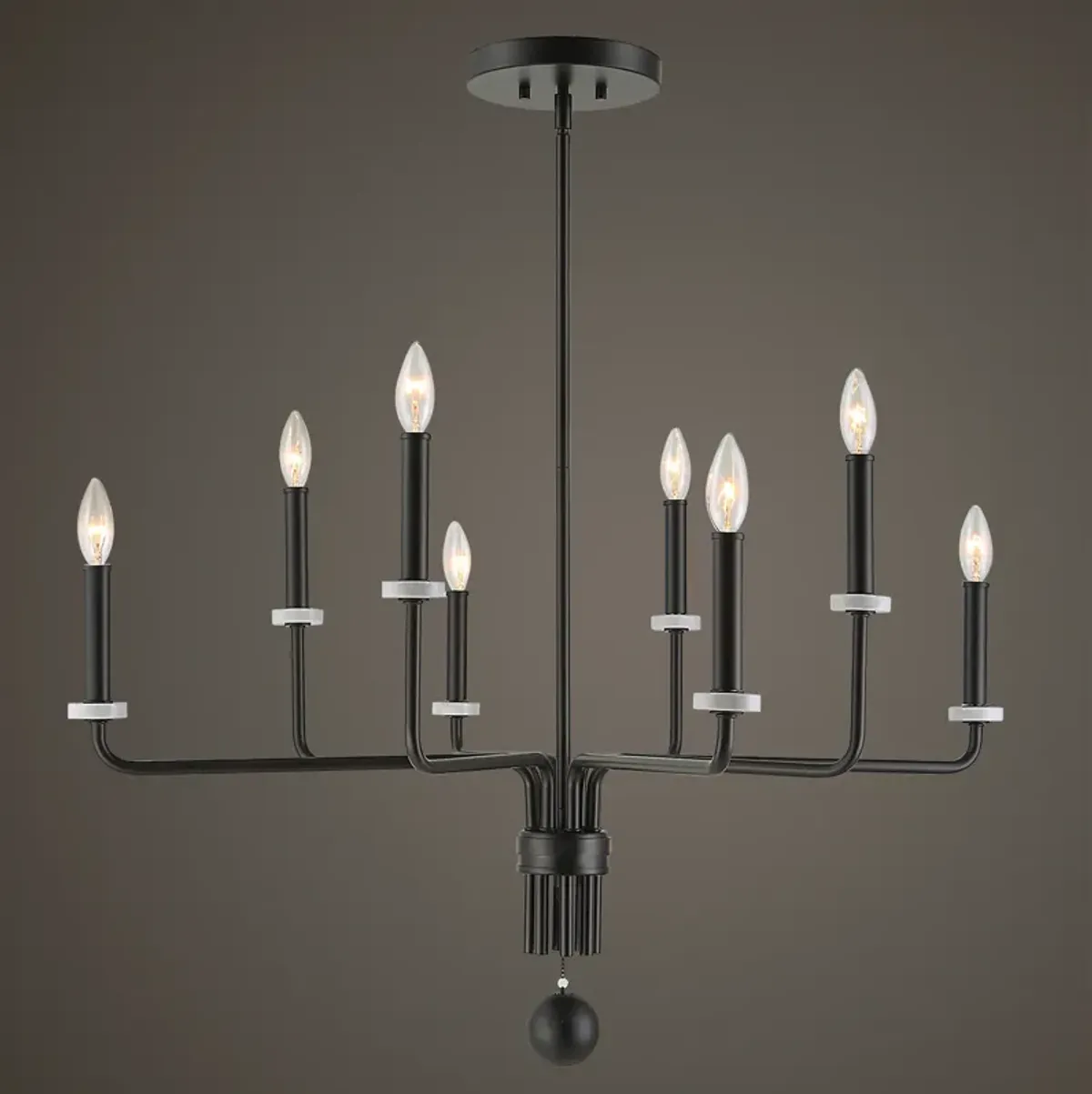 Ebony Elegance 8 Light Chandelier