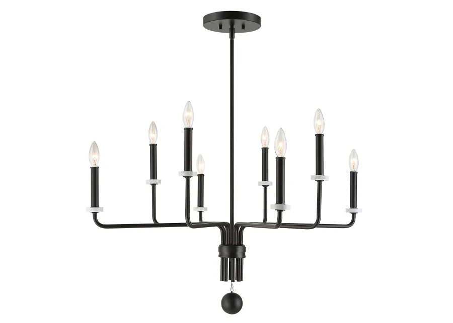 Ebony Elegance 8 Light Chandelier