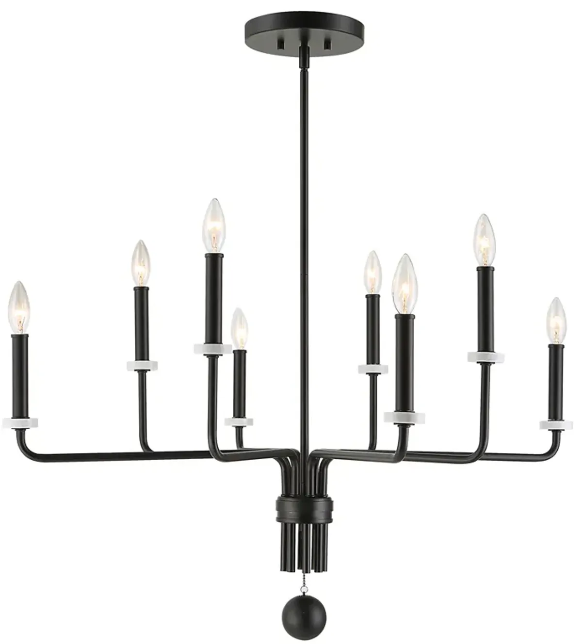 Ebony Elegance 8 Light Chandelier