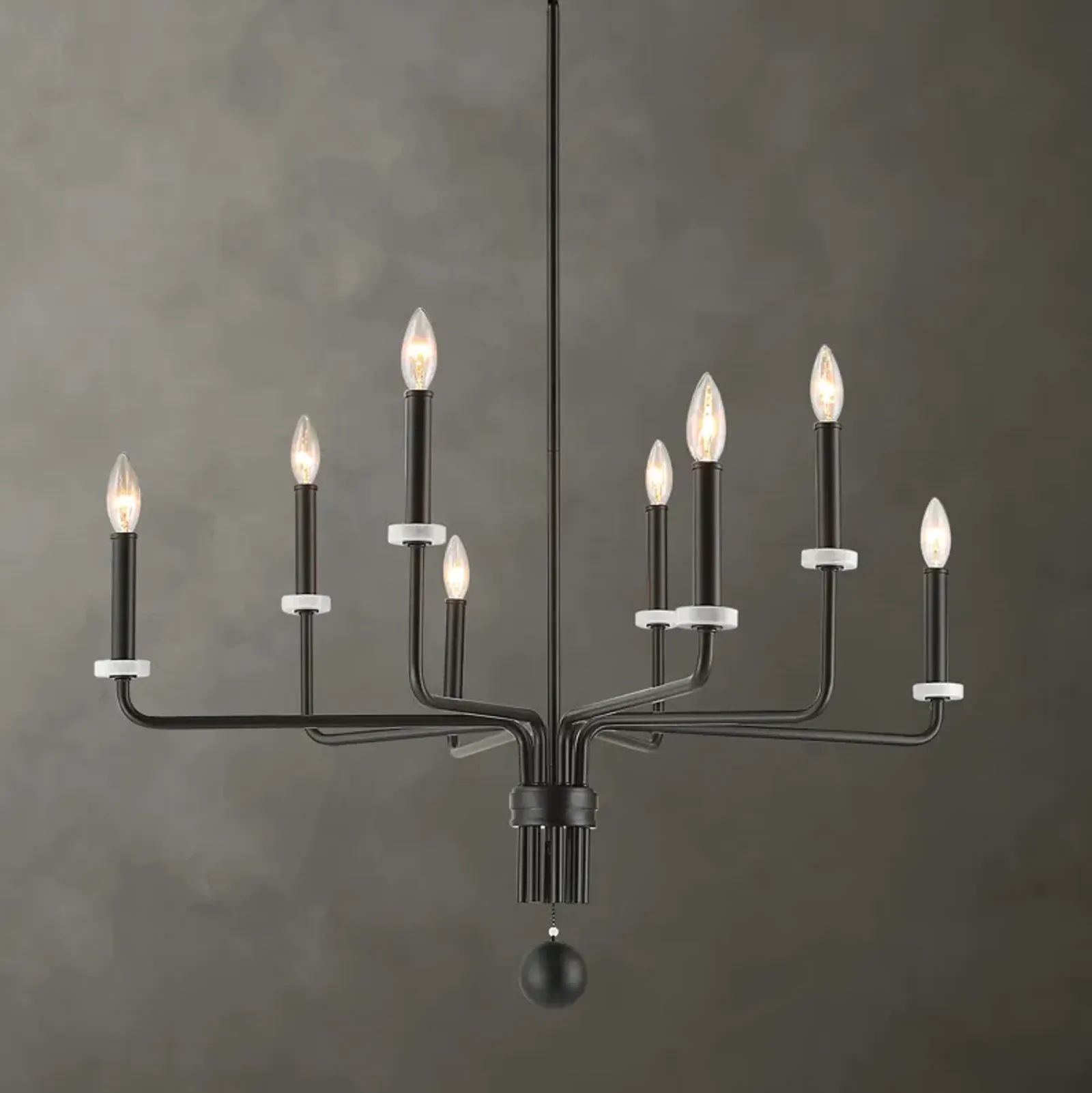 Ebony Elegance 8 Light Chandelier