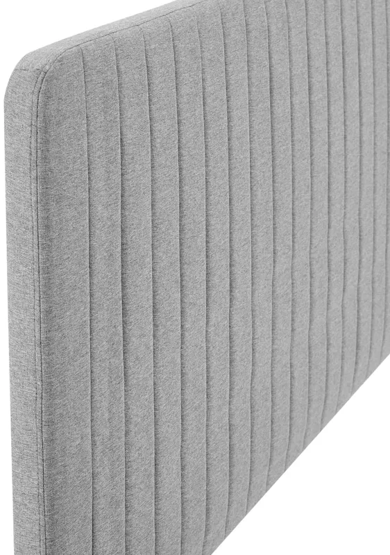 Milenna Channel Tufted Upholstered Fabric Twin Headboard