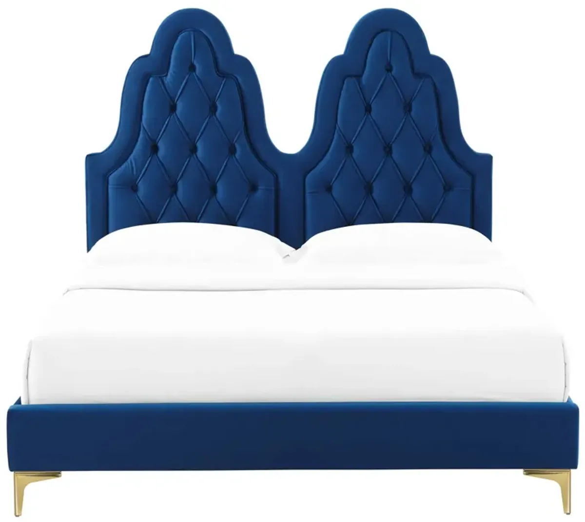 Alexandria Tufted Performance Velvet Twin Platform Bed