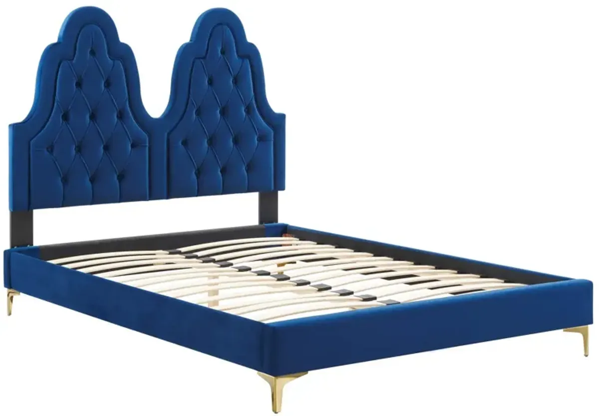 Alexandria Tufted Performance Velvet Twin Platform Bed