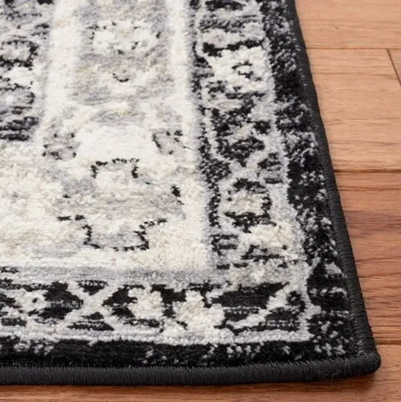 Brentwood 852 Black / Ivory 6'-7" X 6'-7" Square Square Powerloomed Rug