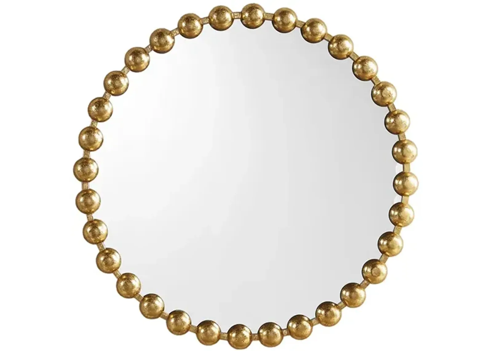 Madison Park Signature Marlowe Gold Beaded Round Wall Mirror 27"D