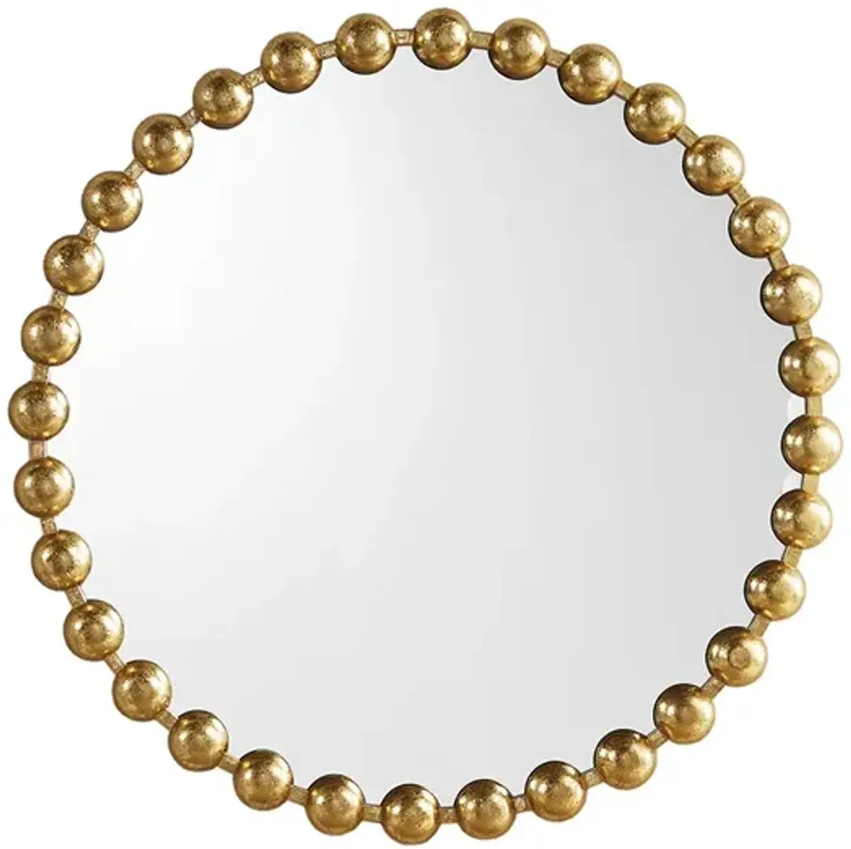 Madison Park Signature Marlowe Gold Beaded Round Wall Mirror 27"D