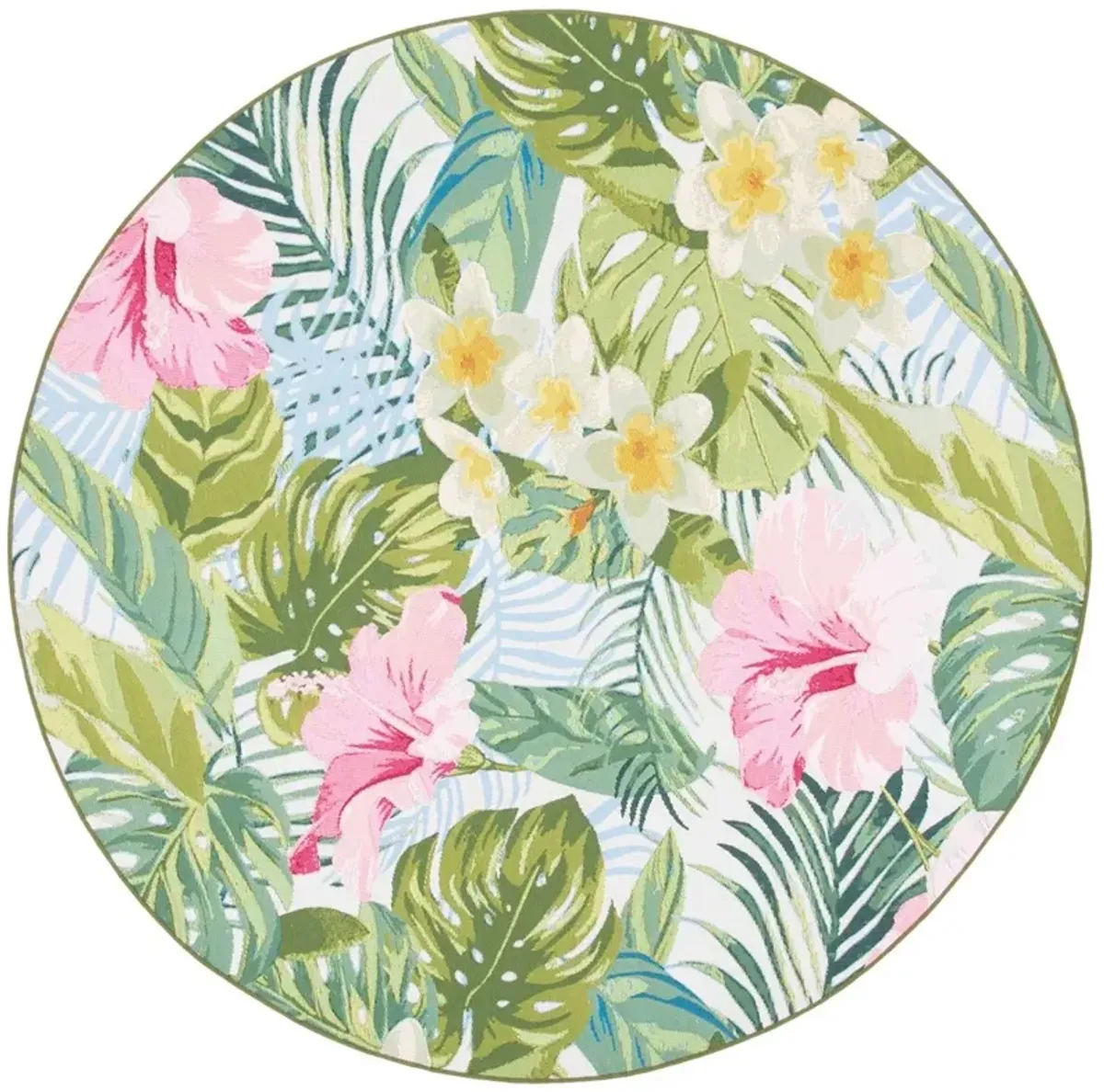 BARBADOS 516 Green 6'-6' X 6'-6' Round Round Rug