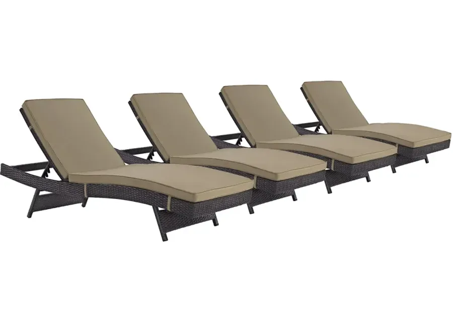 Convene Chaise Outdoor Patio Set of 4