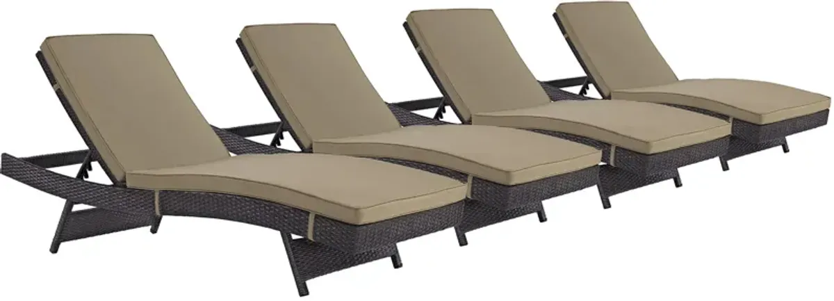 Convene Chaise Outdoor Patio Set of 4