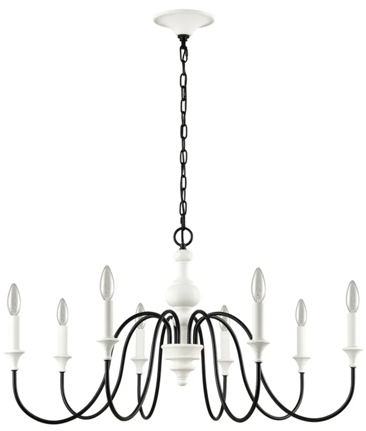 Val de Loire 36" Wide 8-Light Chandelier - White