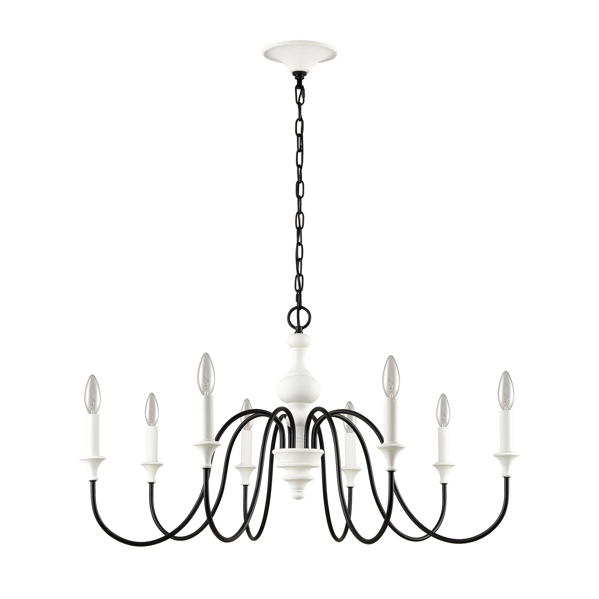 Val de Loire 36" Wide 8-Light Chandelier - White