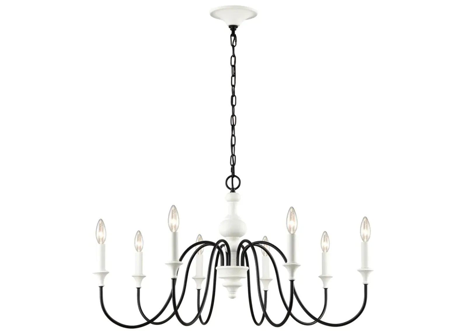 Val de Loire 36" Wide 8-Light Chandelier - White